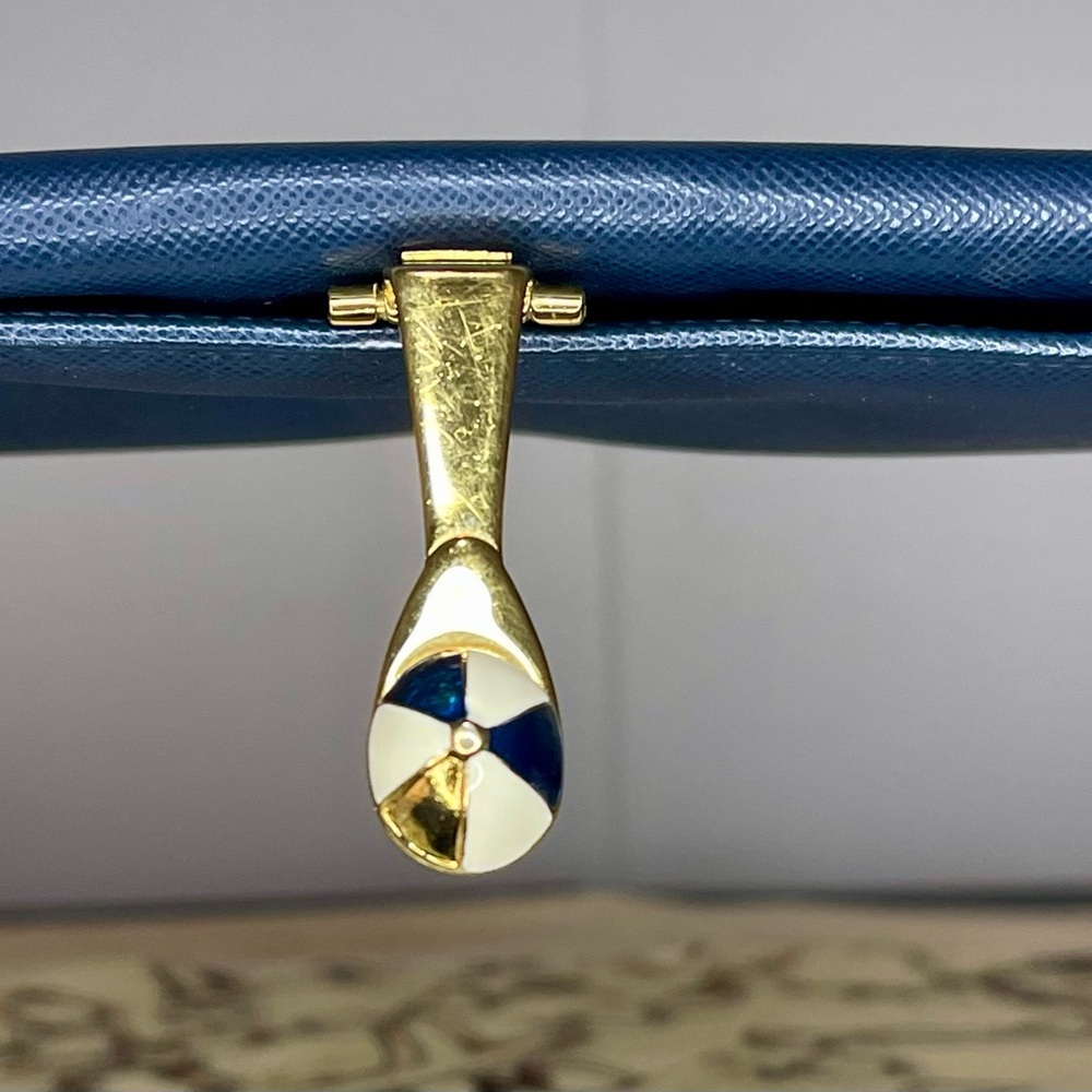 Gucci Navy Blue Leather Long Wallet with Clasp - Picture 4 of 9